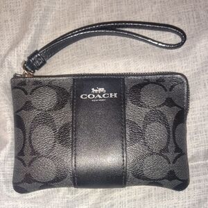 Coach Black and Gray Signature Wristlet